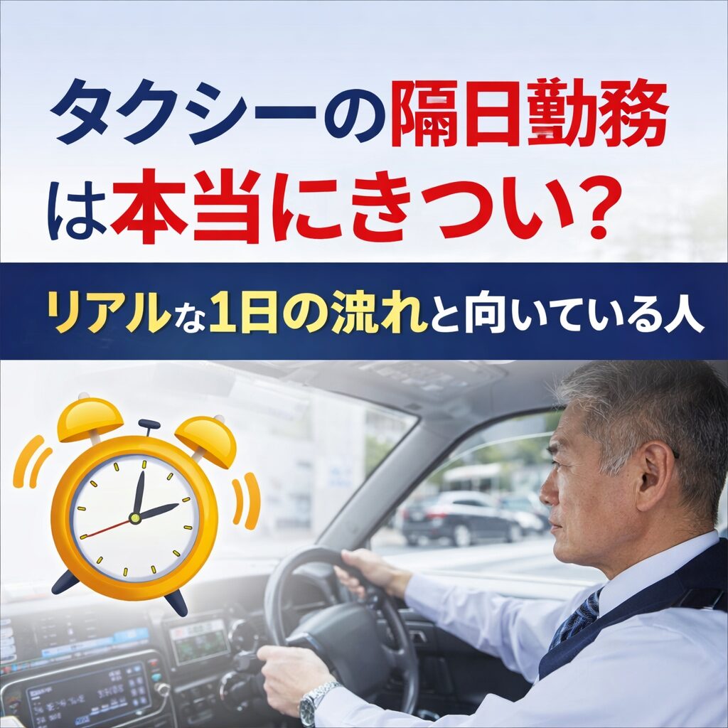 タクシーの隔日勤務はきつい？リアルな1日の流れと向いている人
