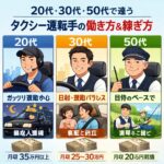 20代・30代・50代で違うタクシー運転手の働き方と稼ぎ方