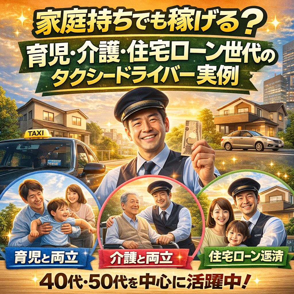 育児・介護・住宅ローン世代のタクシードライバー実例