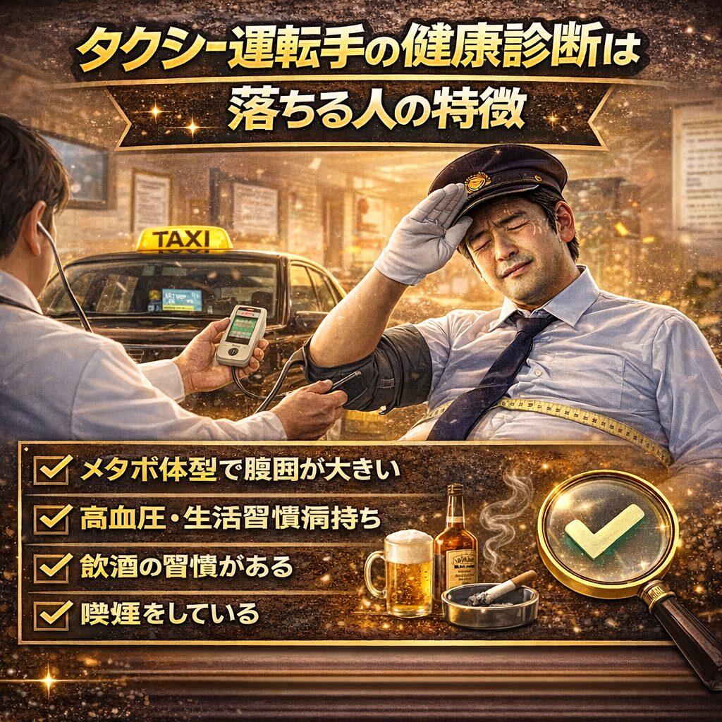 タクシー運転手の健康診断は厳しい？落ちる人の特徴