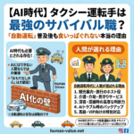 AI時代の「タクシー運転手」は最強のサバイバル職？2026年以降、自動運転が普及しても食いっぱぐれない理由