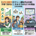 【女性活躍中】タクシー運転手は主婦・子育て世代にこそおすすめな3つの理由