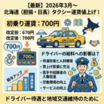 2026年3月〜北海道（胆振・日高）タクシー運賃値上げ