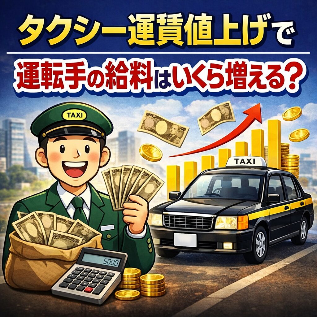 タクシー運賃値上げで運転手の給料はいくら増える？