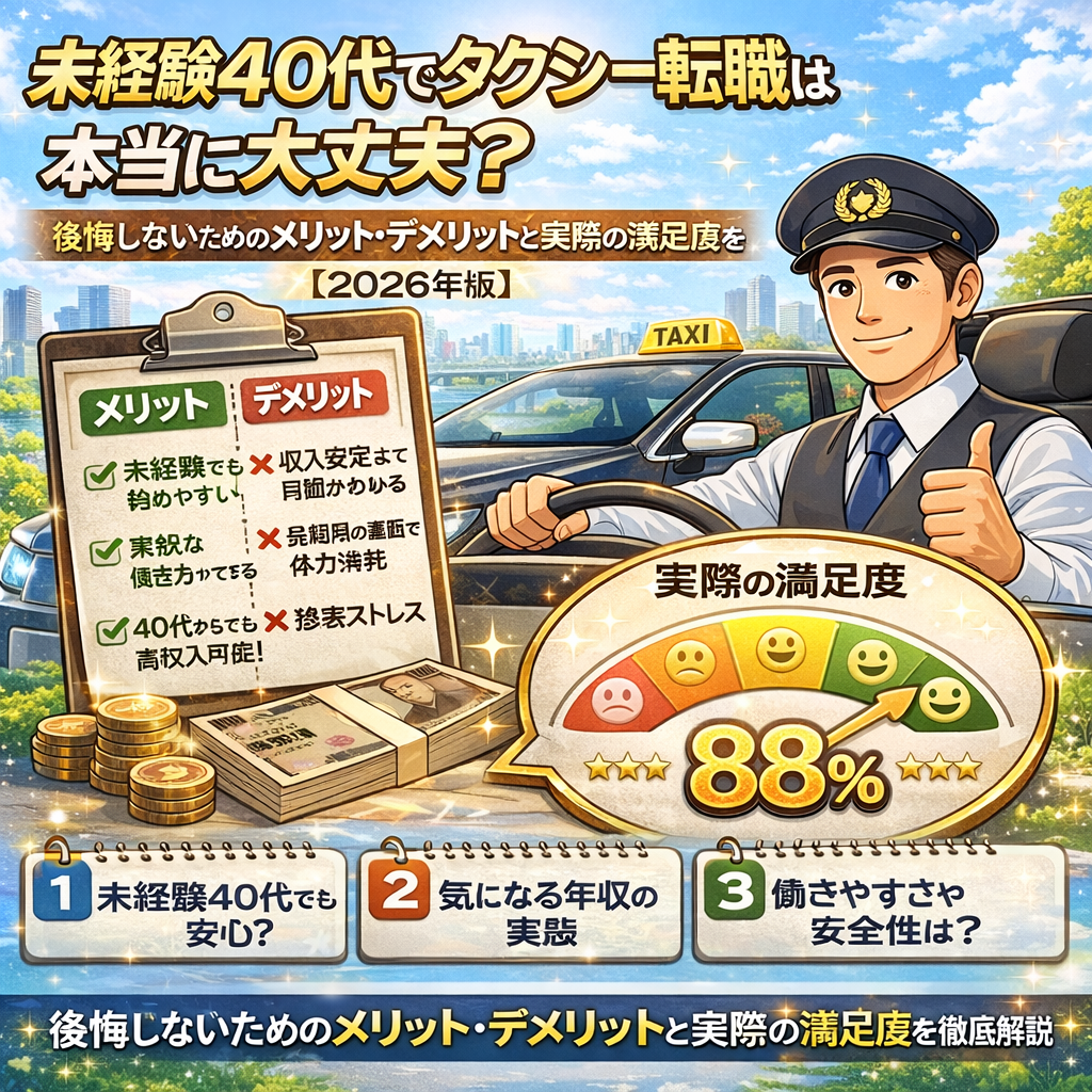 未経験40代でタクシー転職は本当に大丈夫？