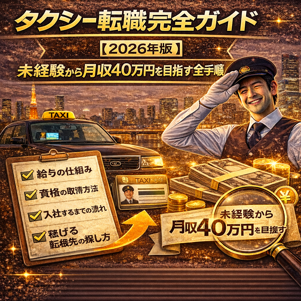 タクシー転職完全ガイド【2026年版】未経験から月収40万円を目指す全手順