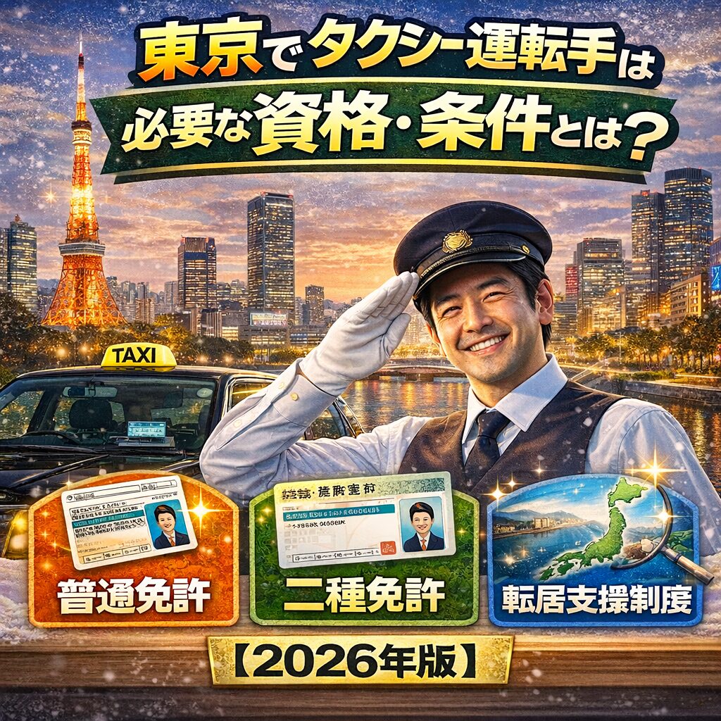 東京でタクシー運転手になるために必要な資格・条件とは？